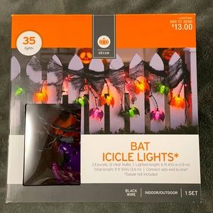 DECOR Bat Icicle Lights Set, New